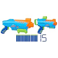 Nerf Elite Jr Ultimate Starter Set, 2 Easy Play Toy Foam Blasters, 15 Nerf Elite Darts, 2 Targets, Kids Outdoor Games
