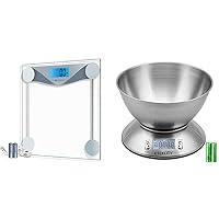 Etekcity Dightal Body Weight Bathroom Scale and Food Kitchen Scale with Bowl Stainless-Steel