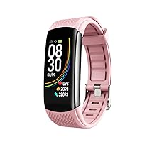 Fitness Tracker Watch with Temperatur/Heart Rate/Blood Pressure Oxygen Monitor 14 Sport Modes IP68 Waterproof Pedometor Android & iOS Compatible Activity Wrist Band for Men Women Ladies (Pink)