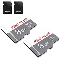 2 Pack Micro SD Card 8GB with SD Adapter High Speed Memory Card Up to 80Mb/s UHS-I Class 10 Memory TF Card for Tablet/Mobile Phone/Camera/Car Audio/Game Console (TF183 White Gray 8GB)