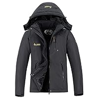 MOERDENG Men's Waterproof Ski Jacket Warm Winter Snow Coat Mountain Windbreaker Hooded Raincoat