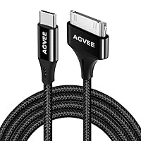 AGVEE 2 Pack 3ft USB-C to 30 Pin Cable for Old iPhone 4/4S iPad 1/2/3 iPod, Braided Metal Shell Type-C to 30Pin Adapter Charging Charger Data Cord, Black