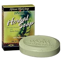 Madina Herbal African Black Soap with Parsley Flakes 3.5 Ozx6 Madina Herbal African Black Soap with Parsley Flakes 3.5 Ozx6