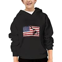 Unisex Youth Hooded Sweatshirt Patriotic Dirtbike Motorcycle Cute Kids Hoodies Pullover for Teens