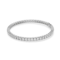 Antique Tennis Bracelet, Round Cut 6.72CT, Colorless Moissanite Bracelet, White Gold Plated 925 Sterling Silver, Wedding Gift, Engagement Gift, Perfact for Gift Or As You Want