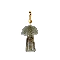GEMHUB Natural Multi Gemstone Mushroom Pendant/Necklace, Healing Crystal Lucky Charms Beads Chakra Reiki Energy Stone Rock Pendants for DIY Jewelry Making