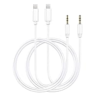 2 Pack Aux Cord for iPhone, 3.3ft [Apple MFi Certified] Lightning to 3.5mm AUX Audio Cable Compatible for iPhone 14 13 12 11 XS XR X 8 7 for Home Car Stereo/Headphone/Speaker, Support All iOS