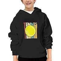 Unisex Youth Hooded Sweatshirt Tennis Retro Cute Kids Hoodies Pullover for Teens