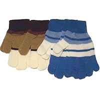 Set of Four Pairs Multicolor One Size Magic Stretch Gloves for Adults