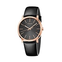 Calvin Klein Herren Analog Quarz Uhr mit Leder Armband K8Q316C3