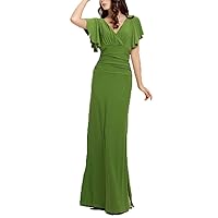 V-Neck Waist Banquet Extra Long Dress plus1x-10x(SZ16-52)