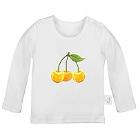 Fruit Cherry Cute Novelty T Shirt, Infant Baby T-Shirts, Newborn Long Sleeves Graphic Tee Tops