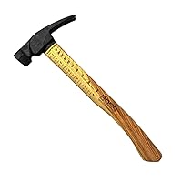 Boss Hammer Premium 4340 Steel Rip Claw Hammer with Tough Tennessee Hickory Handle - 18 oz, Cerakote, Rip Claw Design, Smooth Faced - BH18STHI16S