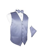Amethyst Satin Tuxedo Vest with Bowtie & Pocket Square Set