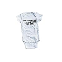 Baby Tee Time Boys' The Force is Strong with This one Funny One Piece