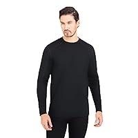 Terramar mens Thermawool Crew Shirt, Black, Large US