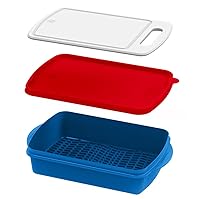 Prep and Slice Tray Set (Includes Built-in Cutting Board + Marinade Container)