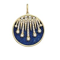 Designer Star Lapis Lazuli Diamond 925 Sterling Silver Charm Pendant Jewelry,Gift