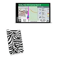 BoxWave Case Compatible with Garmin DriveSmart 65 - Zebra Plush SlipSuit, Animal Print Padded Soft Sleeve