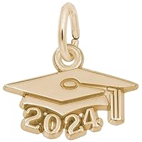 Rembrandt Graduation Cap 2024 Charm, 10K Yellow Gold