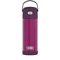 THERMOS FUNTAINER 16 Ounce Stainless Steel Vacuum Insulated Bottle with Wide Spout Lid, Red Violet