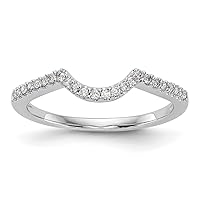 14ct White Gold Lab Grown Diamond Band Size N 1/20 Jewelry for Women