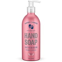 Hand in Hand Nourishing Liquid Hand Soap, 10 Fl Oz, Bergamot & Crisp Basil, Cactus Blossom Scent, Single