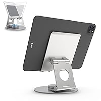 KABCON Tablet Stand Swivel,Aluminum Portable 360°Rotating Tablet Stand Holder for Desk,Business,Kitchen,Desktop,Tablet Table Stand for iPad Pro 9.7,10.5,12.9/Air Mini,Tab,Kindle,Nexus,E-Reader