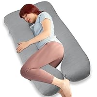 Pregnancy Pillow, U Shaped Full Body Pillow for Maternity Support, Sleeping Pillow with Cover for Pregnant Women (Cooling Grey)