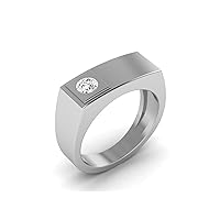 GEMHUB Classic Wedding Ring Lab Created G VS1 Diamond Round Cut Solitaire 0. Carat 14k White Gold Size 5 6 7 69