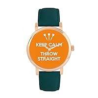 Orange Keep Calm Throw Straight Watch Ladies 38mm Case 3atm Water Resistant Custom Designed Quartz Movement Luxury Fashionable