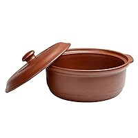 Clay Casserole Pot Terracotta Stew Pot Ceramic Casserole Clay Cooking Pot - High Temperature Resistance, Upgraded Nutrition and Delicious, Purple Sand-Capacity 5.5L