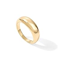PAVOI 14K Gold Plated Chunky Dome Ring |Puffy Dome Stackable Rings | Chunky Signet Ring for Women