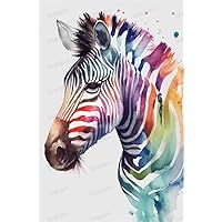 Snuqevc Colorful Zebra - 20x24inch with frame ready to hang - Canvas Print Animal Painting Modern Aesthetic Wall Decor for Home Wall Hallway Decor Art Gift