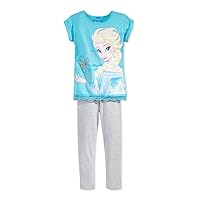 Disney Girls 2-Piece Leggings Graphic T-Shirt, Blue, 3T