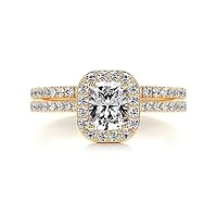 JEWELERYOCITY 3 CT Radiant Cut VVS1 Colorless Moissanite Engagement Ring Set, Wedding/Bridal Ring Set, Sterling Silver Vintage Antique Amazing Promise Rings Set Gift for Her