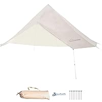 DANCHEL OUTDOOR 4 Season Waterproof Rain Fly Tarp for Yurt Tent, Portable Glamping Tent Cover Protector Awning Canopy for B5 Bell Tent Stove Jack Camping Accessories Beige(9.8/13/16.4/20ft)