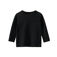 Toddler Kids Girls Boys Long Sleeve Basic T Shirt Casual Tees Shirt Tops Solid Color Boys Undershirts Size 6