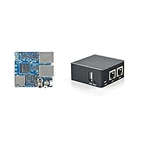 NanoPi R2S Open Source Mini Router with Dual-Gbps Ethernet Ports 1GB DDR4 Based in RK3328 Soc for IOT NAS Smart Home Gateway, Bundle with CNC Metal Case