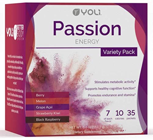 Yoli Passion Energy Drink Variety Pack - Sugar Free - Sweetwened with Stevia - Long Lasting Healthy Energy Without Jitters