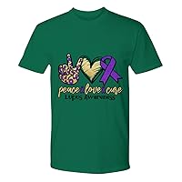 Peace Love Cure Lupus Awareness Product Plus Size Women Men Youth Premium Tees T-Shirt Forest Green