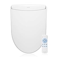 Brondell LS1800-EW Swash Electric Bidet Toilet Seat With Oscillating Stainless Steel Nozzle, Warm Air Dryer, Heated, Night Light, Gentle Close Lid, Thin Profile, Remote Control, Elongated