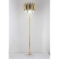 Floor Lamps,Metal Floor Lamp,Standing Light with Glittery Lampshade and Marble Base,for Living Room Bedroom Study Room Office,Reading Lamp/Brass