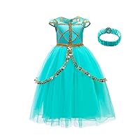 summer girls' princess dresses,Halloween Jasmine princess mermaid dresses.