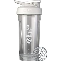 BlenderBottle Strada Shaker Cup Perfect for Protein Shakes and Pre Workout, 28-Ounce, White