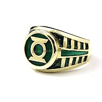 Brass Flat Green Lantern Ring Brass Ring Flat Green Lantern Ring SZ 6-15 US
