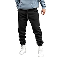 Mens Casual Joggers Sweatpants Big & Tall Elastic Drawstring Sweatpants for Men with Pockets for Workout, Jogging, Running