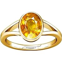9.25-9.50 Carat Yellow Sapphire/Pukhraj Gemstone Panchdhatu Adjustable Ring for Men and Women
