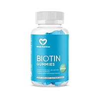 Biotin Gummies 10,000mcg for Healthy Hair, Skin & Nails for Adults & Kids, Vegan, Non-GMO, Gluten Free, Sugar Free, Non-GMO's, Starch Free, Gelatin Free, 60 Count (30 Day Supply)