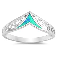 CHOOSE YOUR COLOR Sterling Silver Filigree Chevron Ring